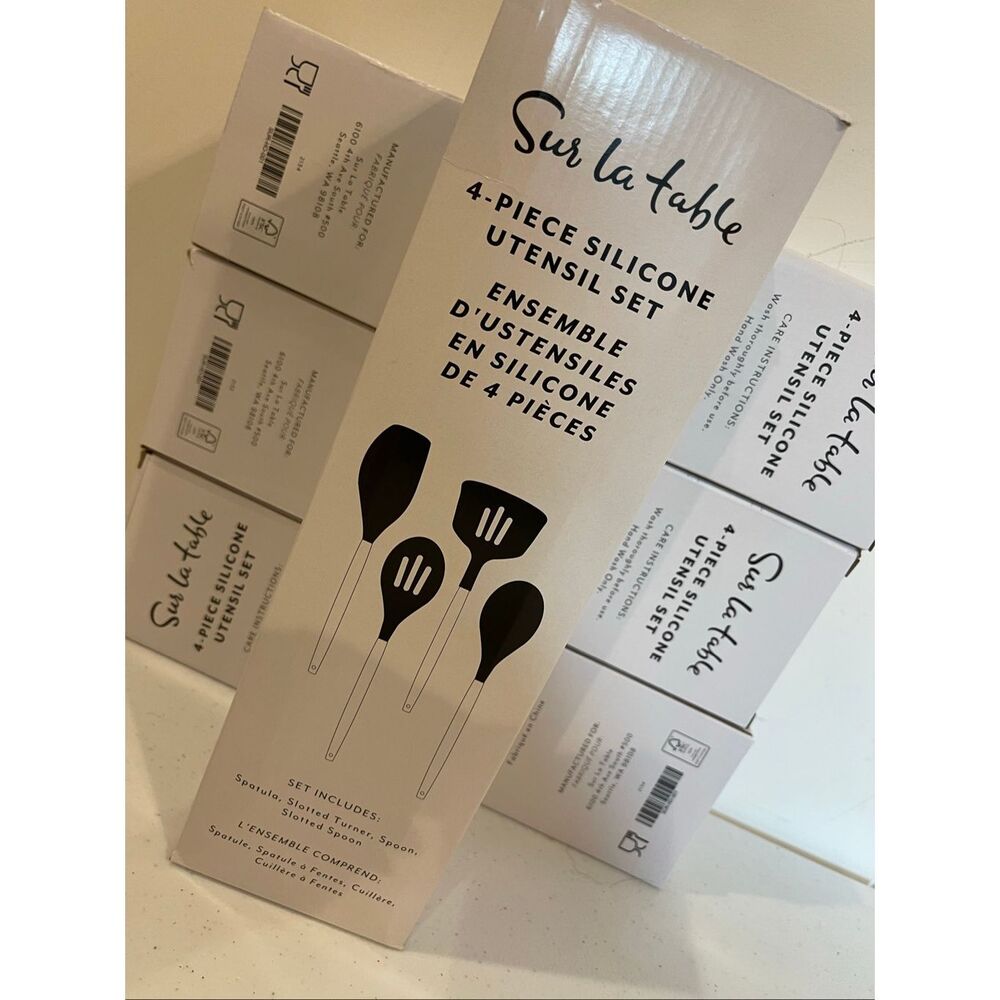 Sur la table 4 pc wooden silicone utensil set NWT